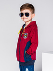 Boy's hoodie with zipper - burgundy KB013
