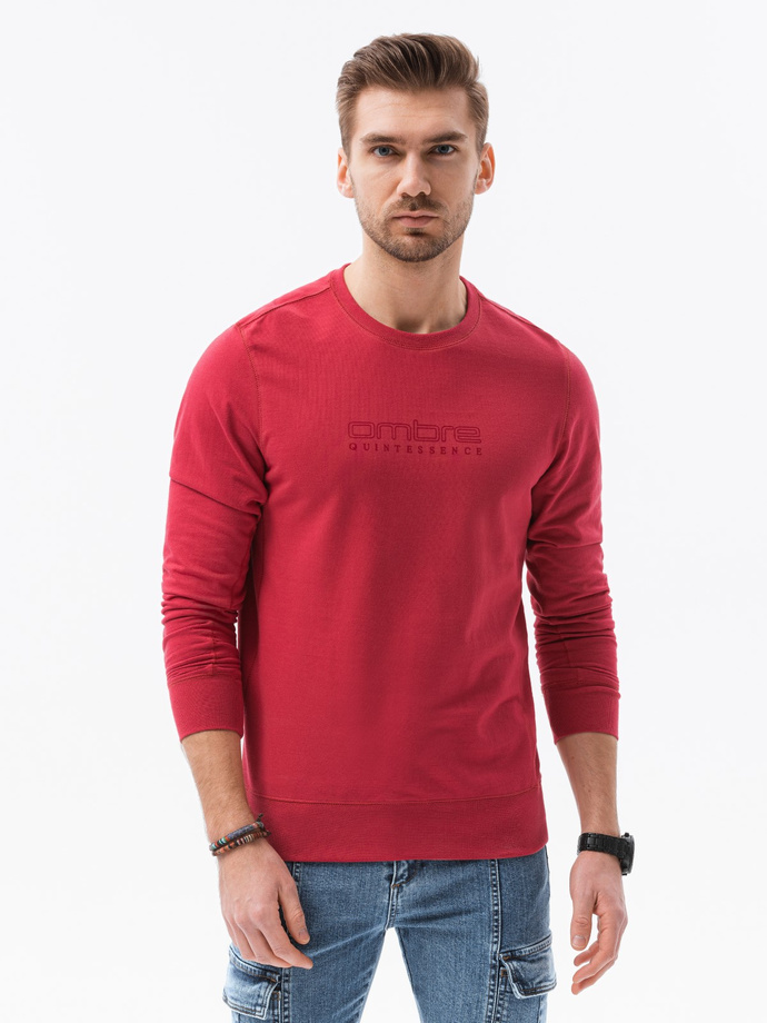 Men's printed sweatshirt - red B1160