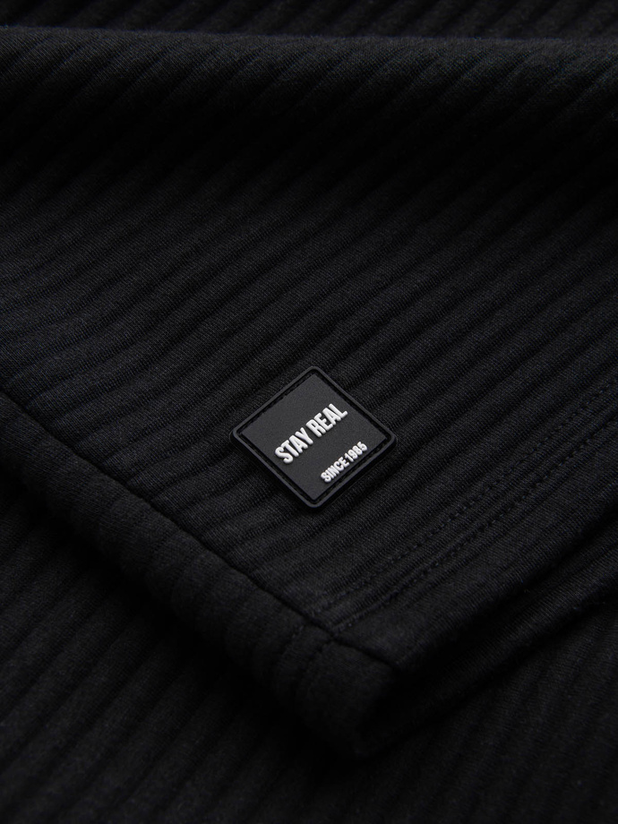 Men's short ottoman knit sweat shorts - black V4 OM-SRSK-0150