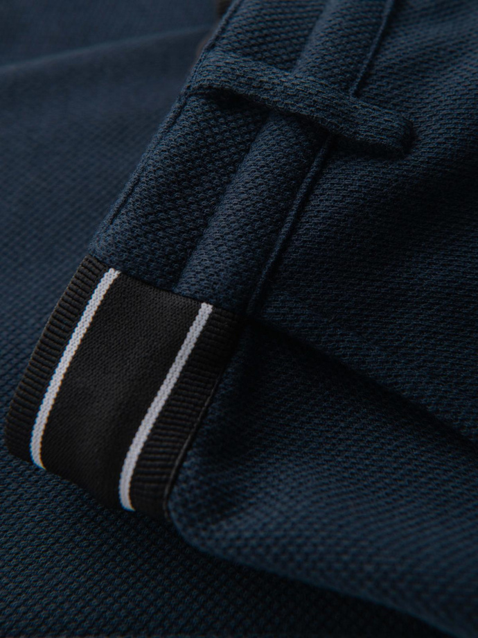 Pantaloni bărbătești tricotați cu talie elastică - albastru marin V3 OM-PACP-0116