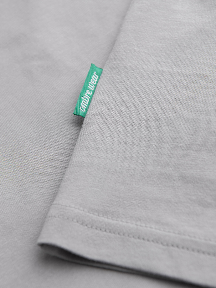 Tricou bărbătesc din bumbac cu contrast - gri deschis V2 OM-TSCT-0151