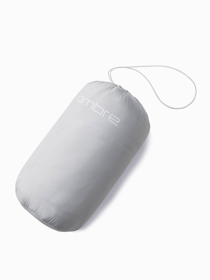 Men's satin-finish bomber jacket with contrasting ribbed cuffs - black V1 OM-JALP-22FW-007