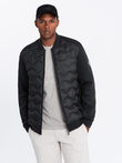 Men's quilted bomber jacket - black V1 OM-JALP-0141