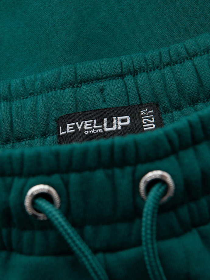 Classic unisex sweatpants with drawstrings - dark green V17 OU-PSBC-0100