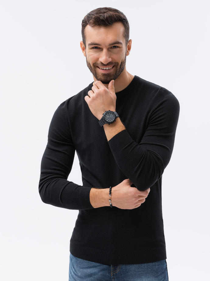 Elegantiškas vyriškas megztinis - juodas E177