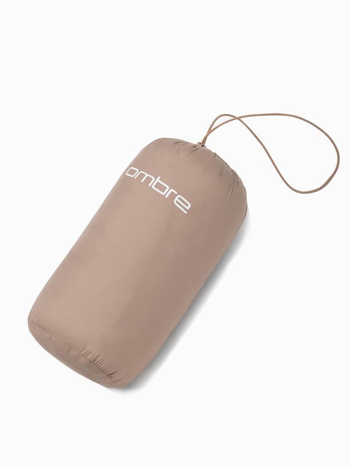 Pánska bunda bomber so saténovým povrchom a kontrastnými rebrovanými lemami - čierna V1 OM-JALP-22FW-007