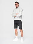 Men's denim shorts with rolled up leg - black V3 OM-SRDS-0164