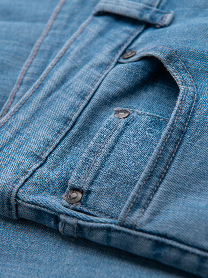 Pánske klasické džínsy SLIM FIT s elastanom - svetlomodré V2 OM-PADP-0216