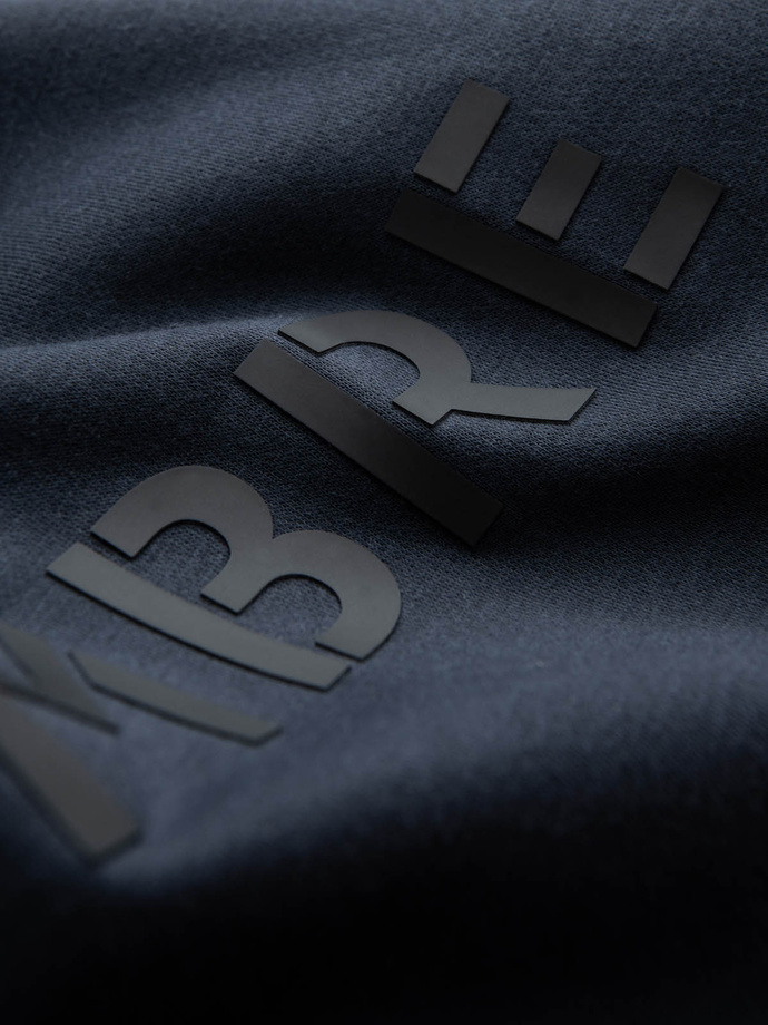 Classic men's sweatshirt with inscription - navy blue V3 OM-SSPS-0181