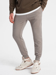 Pantaloni de trening bărbătești din țesătură ottoman - cenușă V4 OM-PASK-0129