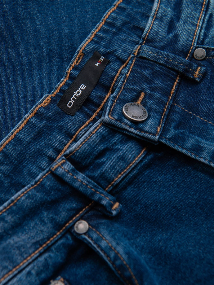 Pánske džínsové nohavice JOGGERS s klasickým strihom - modré V2 OM-PADJ-0265