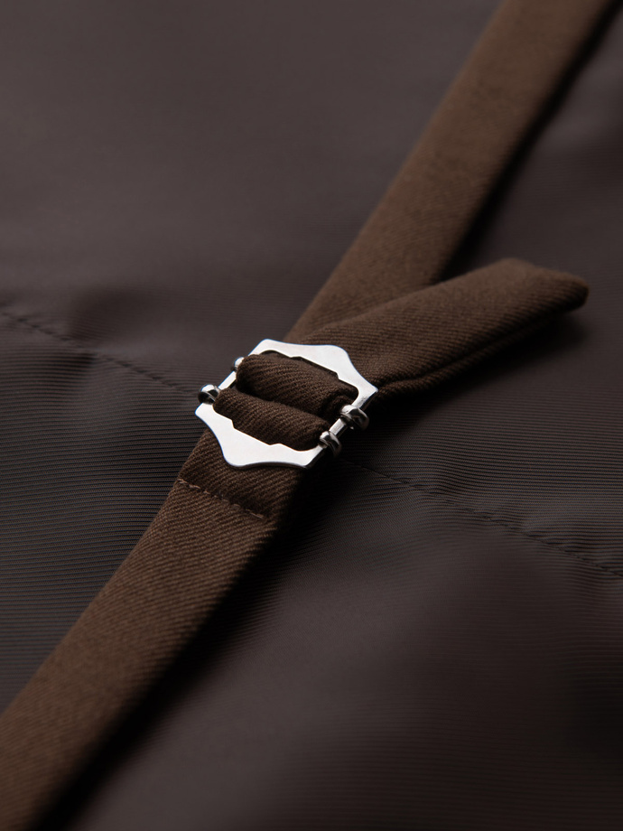 Men's suit vest with classic detailing and lining - brown V2 OM-BLZV-0142