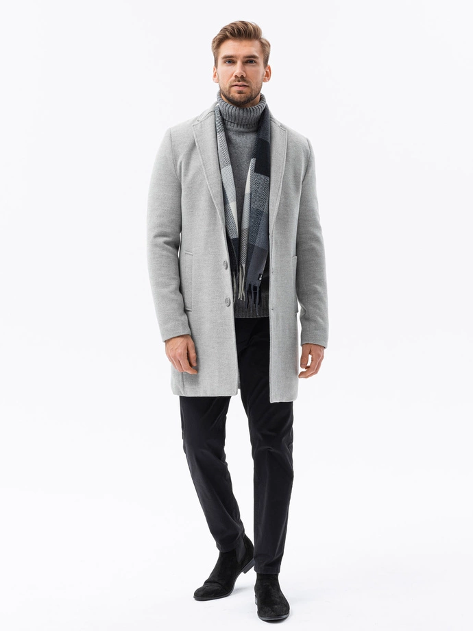 Men's mid-season coat - grey C536