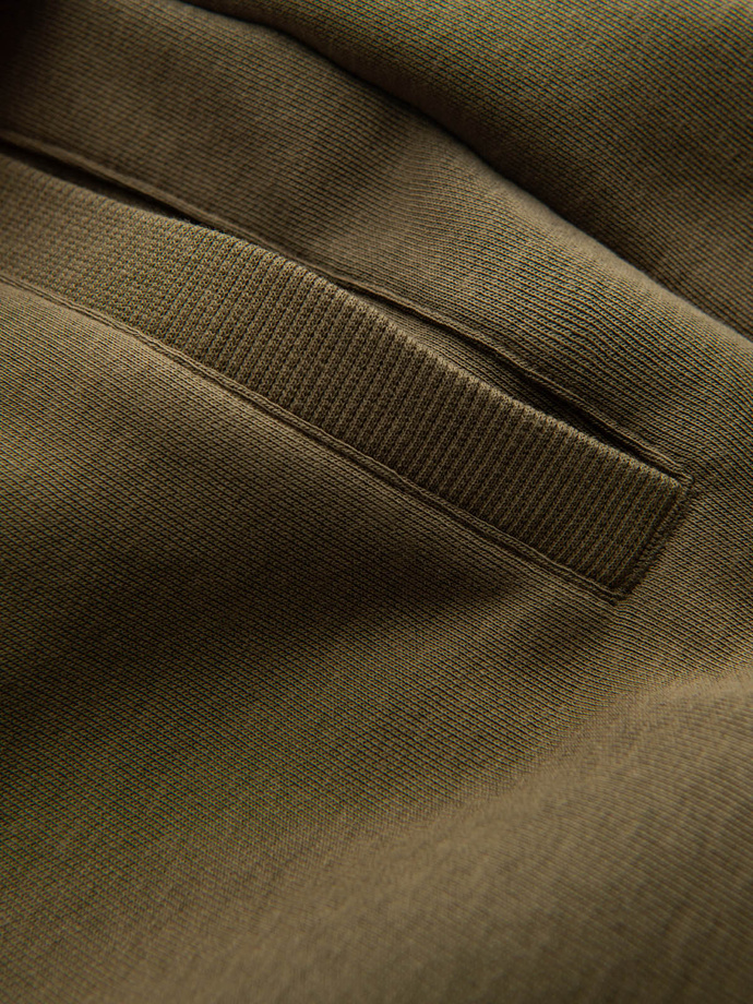 Men's pre-knee BASIC sweat shorts - olive V2 OM-SRBS-0149