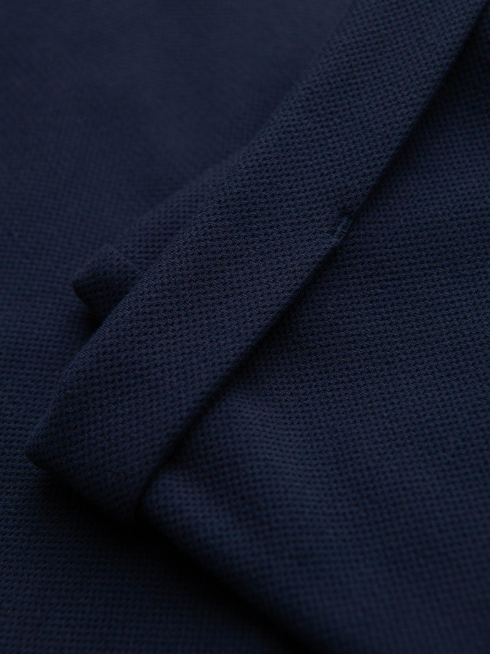 Pánské kalhoty z piké úpletu s nastavitelným pasem - tmavě modré V1 OM-PACP-0283