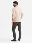 Vyriškos uniforminės chino kelnės REGULAR FIT - chaki V3 OM-PACP-0183