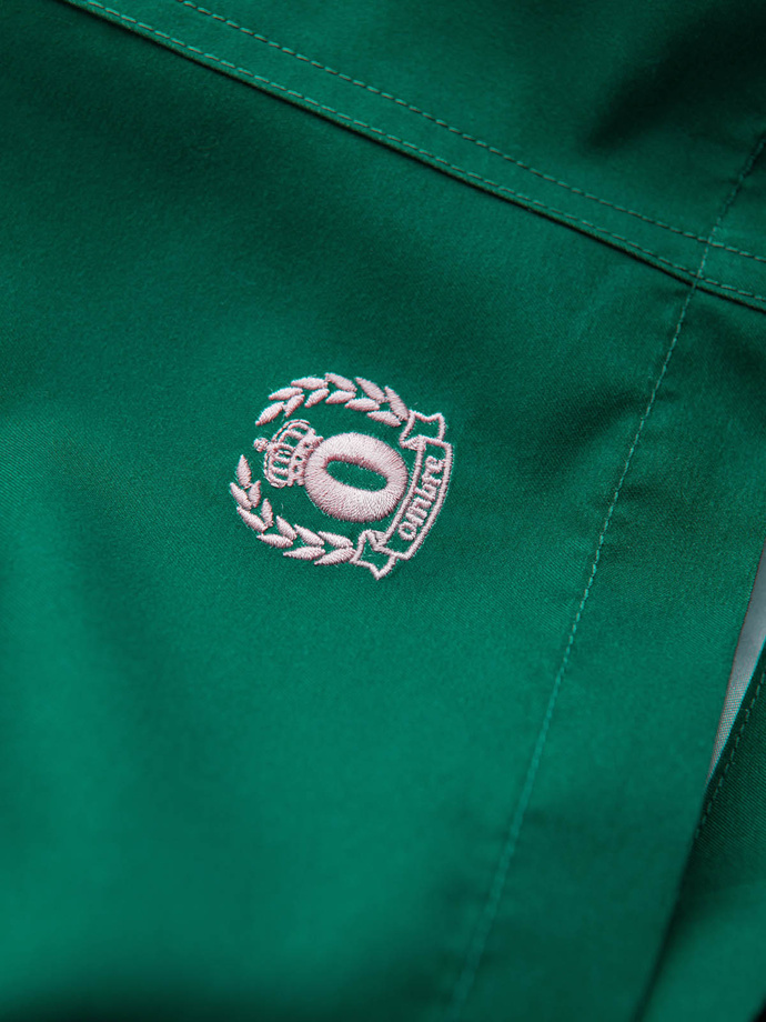 Vyriški dvispalviai dryžuoti maudymosi šortai - tamsiai žali V3 OM-SRBS-0141