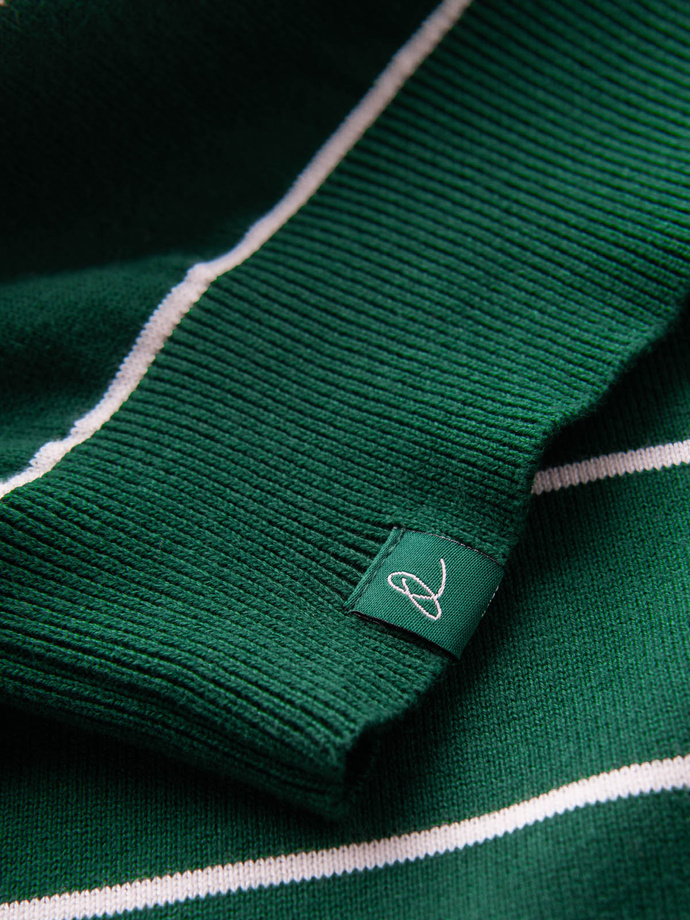 Pulover casual pentru bărbați cu dungi orizontale - verde V4 OM-SWSW-0143