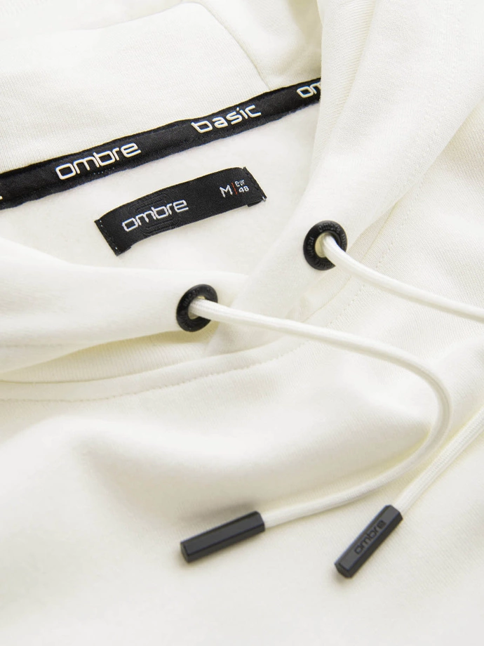 BASIC vyriškas medvilninis džemperis su gobtuvu - kreminis V5 OM-SSBN-0161