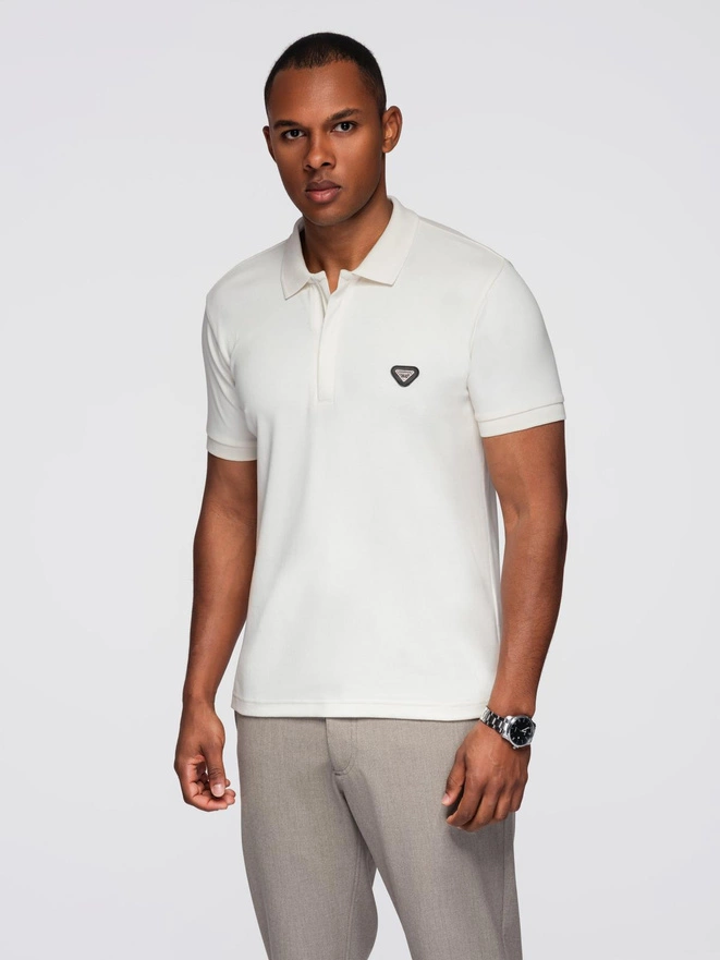Tricou polo din tricot Pique - ecrue V7 S1746