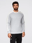 Men's sweatshirt with contrasting stripes and raglan sleeves - grey melange V2 OM-SSNZ-0200