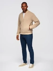 Men's raglan sleeve bomber jacket - warm beige V2 OM-JANP-0159