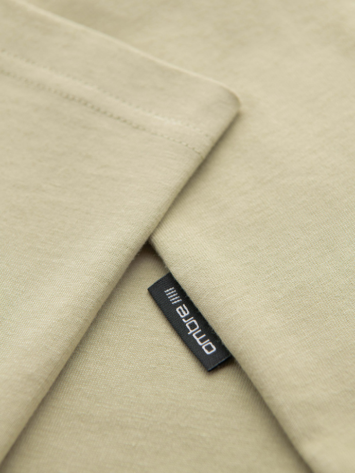 Men's cotton t-shirt with printed pocket - light grey V2 OM-TSPT-0227