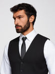 Men's suit vest with classic detailing and lining - black V4 OM-BLZV-0142
