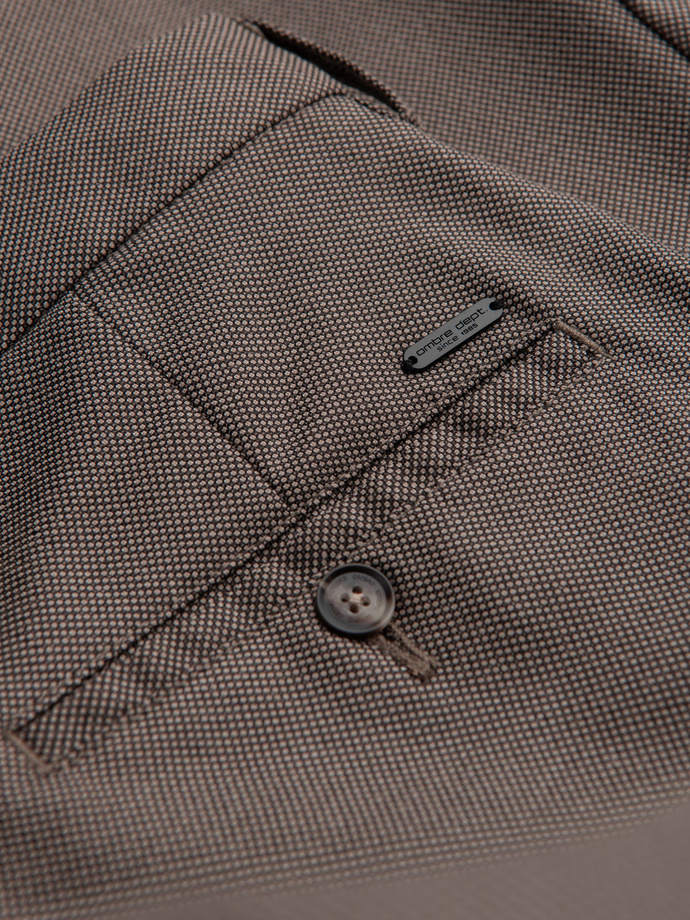 Men's classic chino SLIM FIT pants - dark beige V2 OM-PACP-0182