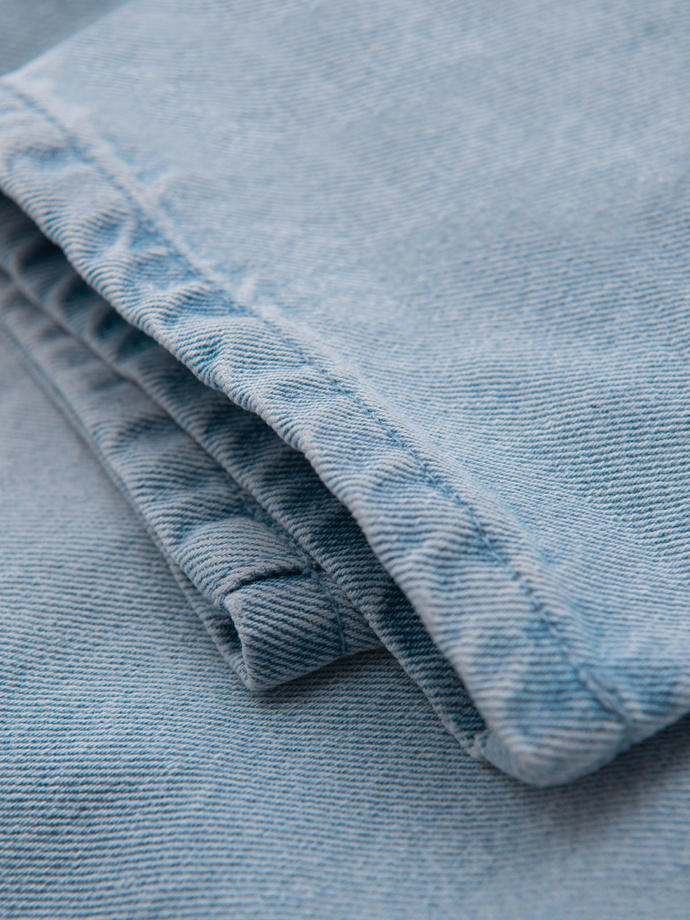 Men's CARROT FIT denim pants with rubbing - light blue V1 OM-PADP-0250