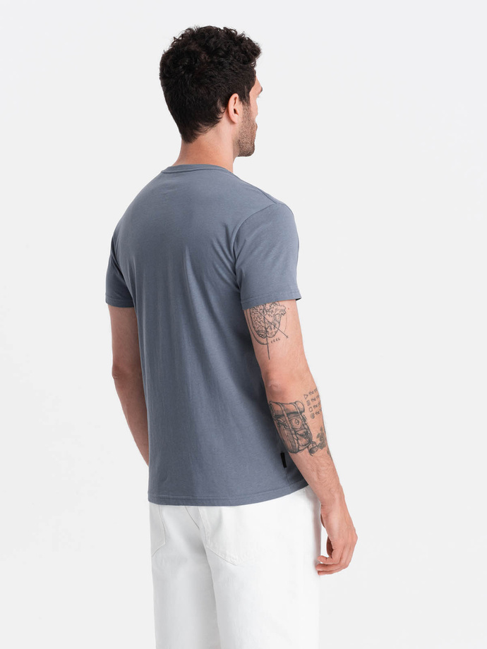 BASIC men's classic cotton T-shirt - blue denim V7 OM-TSBS-0146