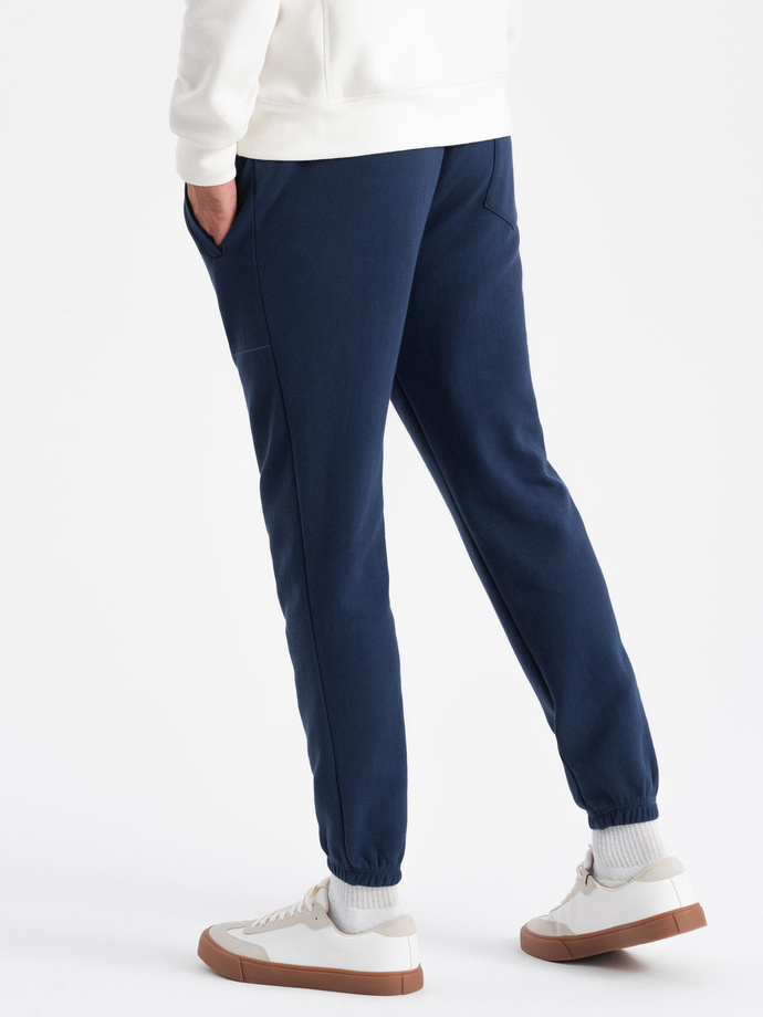 CARROT men's structured knit sweatpants - dark blue V5 OM-PASK-0143