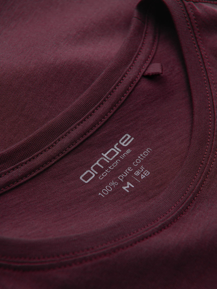 Classic BASIC men's cotton T-shirt - maroon V10 OM-TSBS-0146