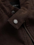 Jachetă biker retro pentru bărbați cu guler înalt - maro V1 OM-JAFL-0197