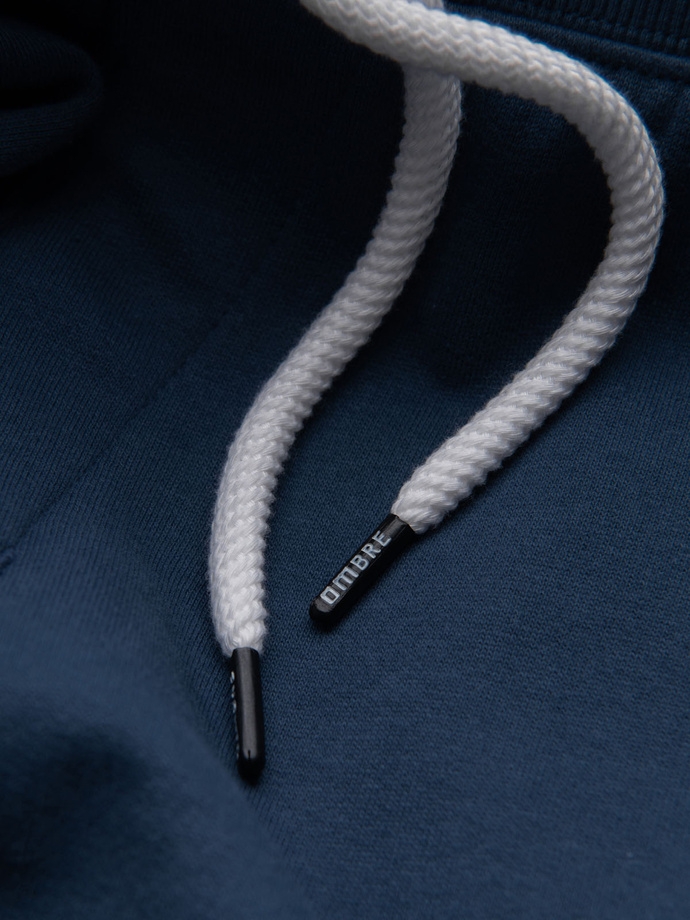 Pánské pletené šortky se šňůrkou v pase a kapsami - tmavě modré V4 OM-SRBS-0139