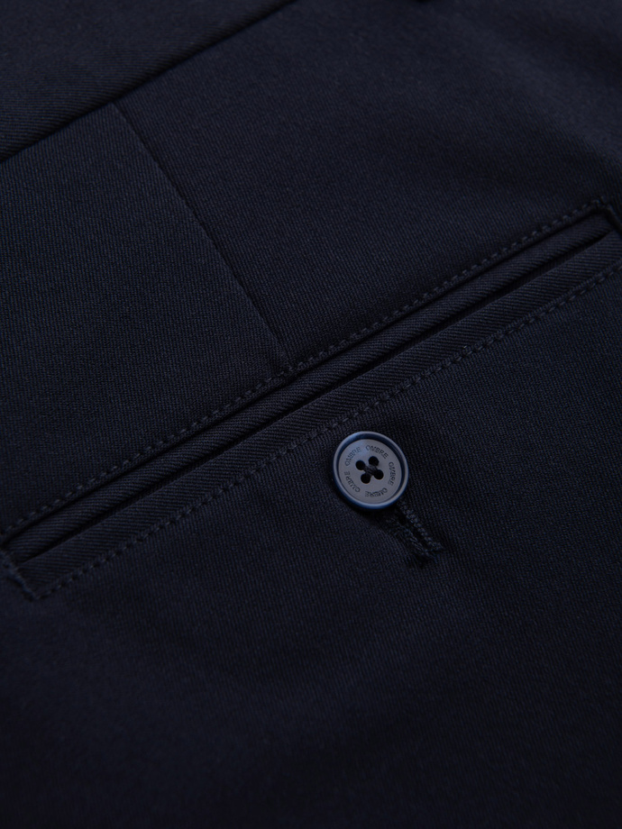 Vyriškos elegantiškos chino kelnės SLIM FIT - tamsiai mėlynos V3 OM-PACP-0191