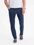 Klasikiniai vyriški SLIM FIT džinsai su elastanu - tamsiai mėlyni V3 OM-PADP-0216