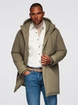 Classic men's long parka jacket - olive V3 OM-JAPJ-0313
