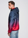 Men's sports jacket with reflectors - navy blue and red V3 OM-JANP-0105