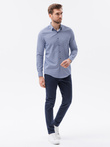 Men's shirt with long sleeves - navy K623