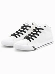Men's shoes sneakers with contrasting elements - white V1 OM-FOTH-0125