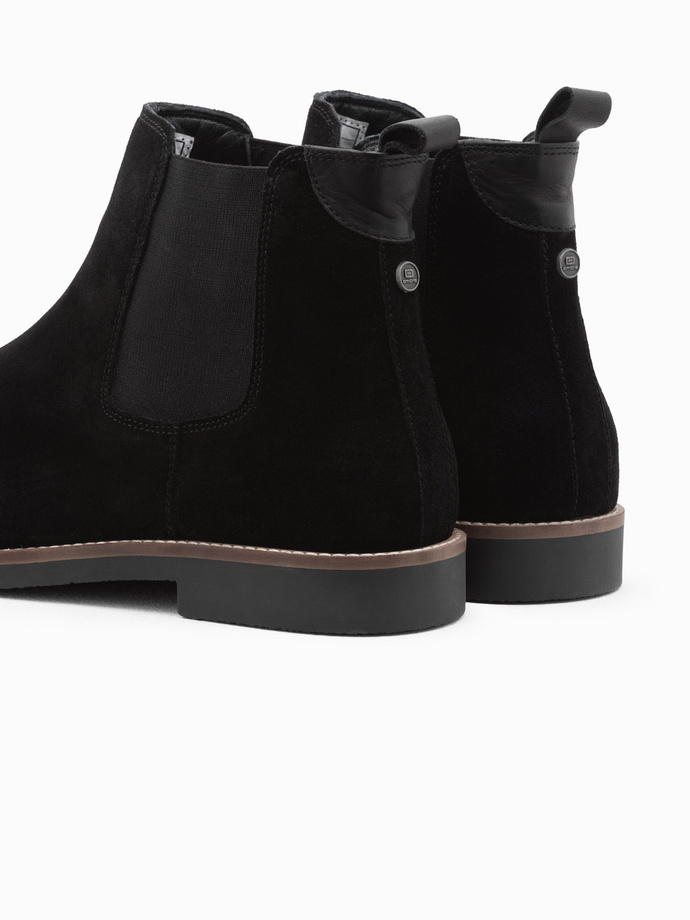 Men's leather boots - black V2 OM-FOCS-0134