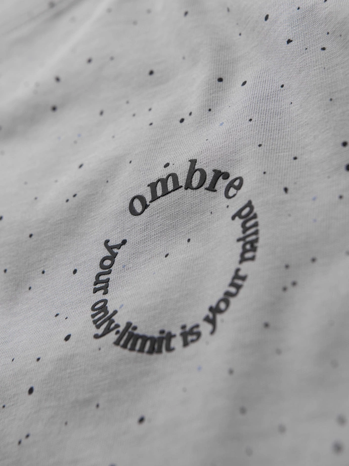 Tricou din bumbac imprimat cu decolteu rotund - negru V2 OM-TSFP-0225