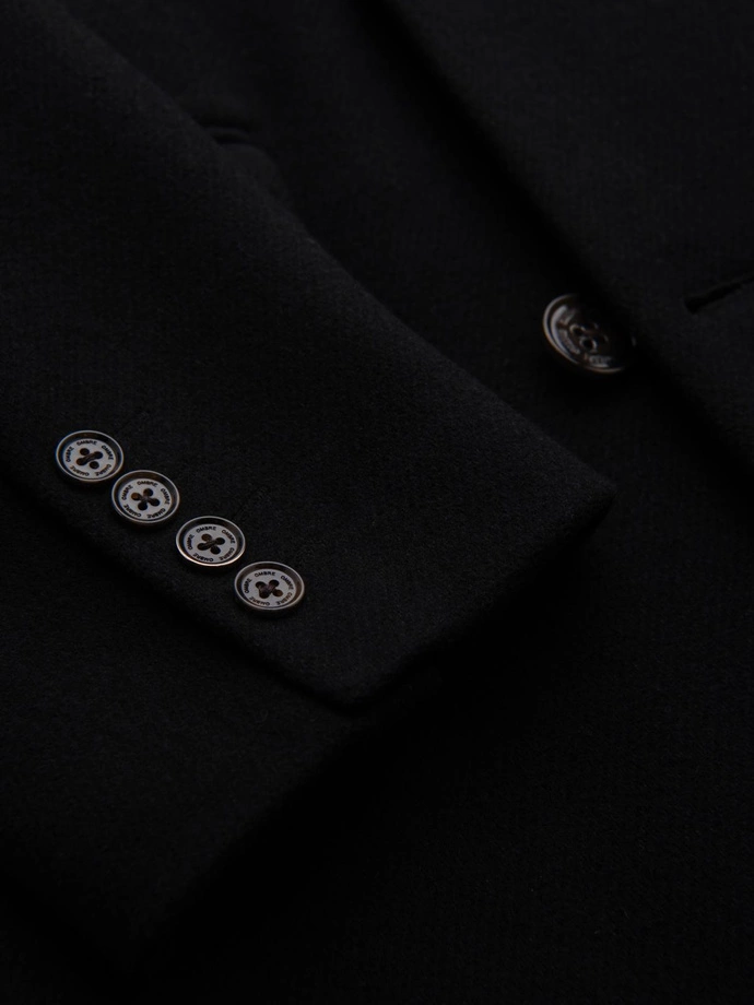 Men's double-breasted wool coat - black V2 OM-COWC-0133