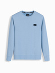 Men's non-stretch sweatshirt with metal pin - blue V3 OM-SSNZ-0136