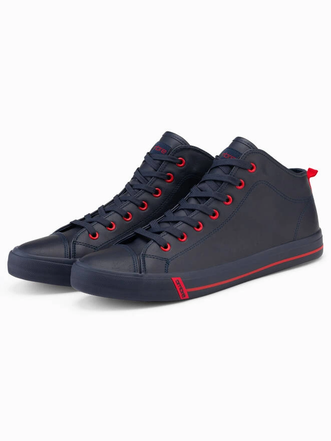 Pantofi sport cu toc înalt contrast - albastru marin V2 OM-FOTH-0121