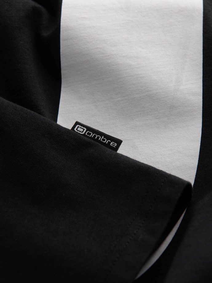 Men's printed cotton t-shirt - black V3 OM-TSPT-0166