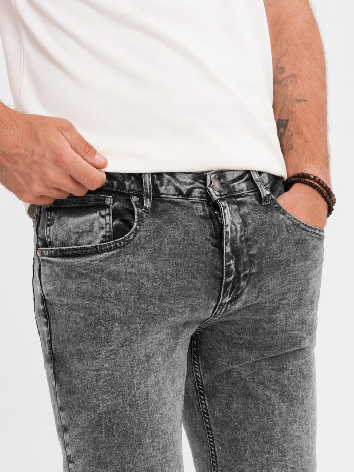 Pánske klasické sprané džínsy REGULAR FIT - sivé V4 OM-PADP-0217
