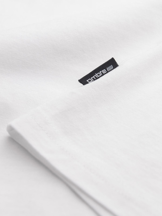 Tricou de bumbac pentru bărbați BASIC - alb V1 OM-TSBT-0192