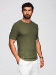 Structured knitted shirt for men - olive V1 OM-TSCT-0253
